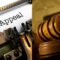 the typewritten word "appeal" and a legal gavel