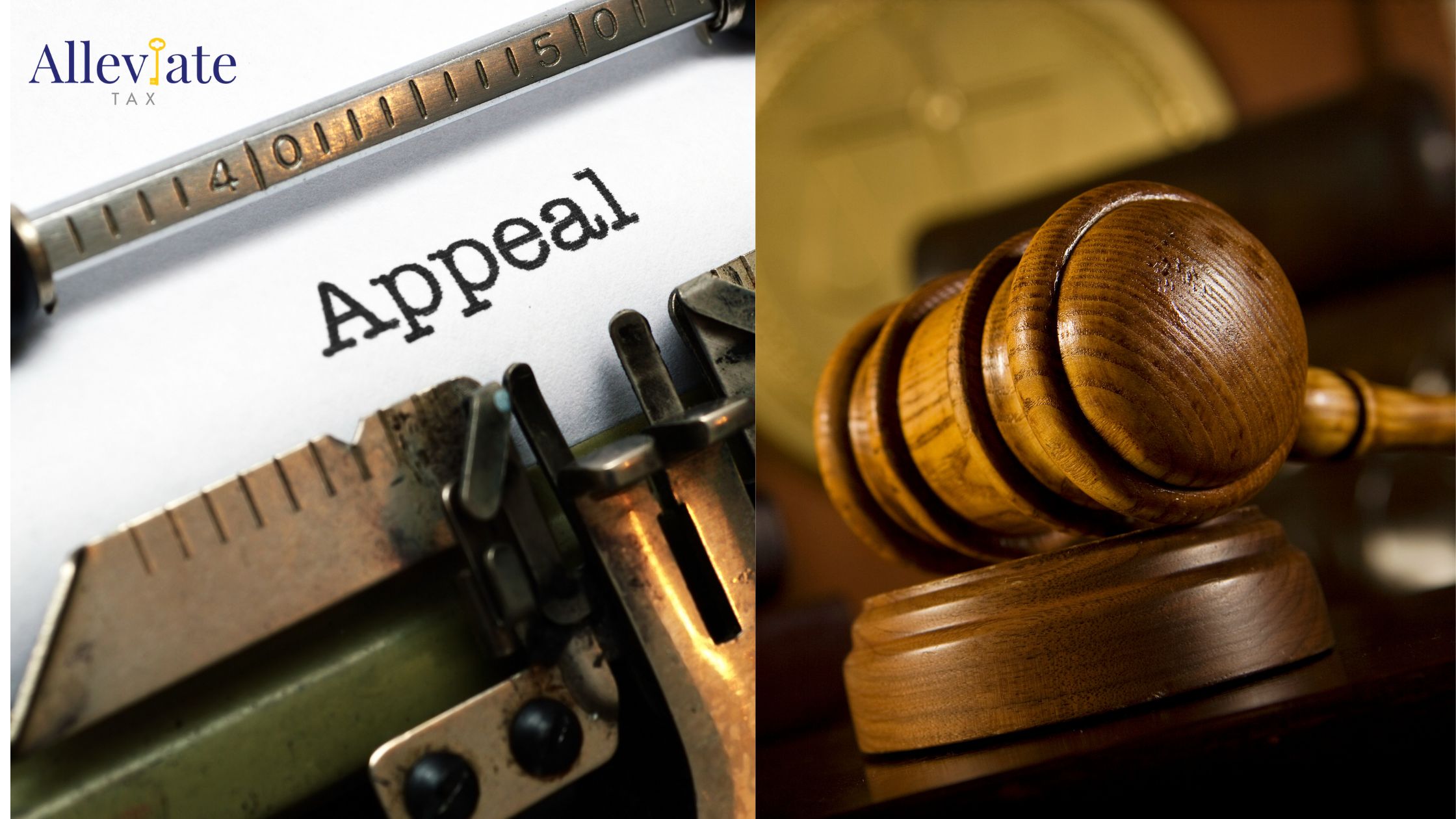 the typewritten word "appeal" and a legal gavel